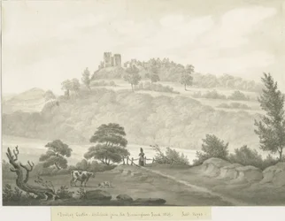 Château de Dudley : dessin sépia