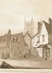 Wolverhampton - Église Saint-Pierre : dessin sépia, 1838