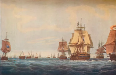 Bataille de Copenhague 1801. La flotte britannique approche