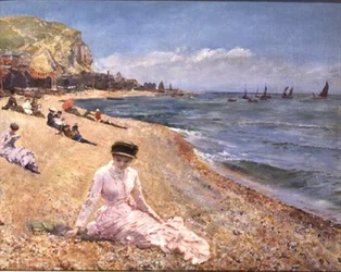 Fille sur une plage