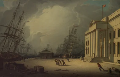 La Douane à Greenock, Écosse, 1828