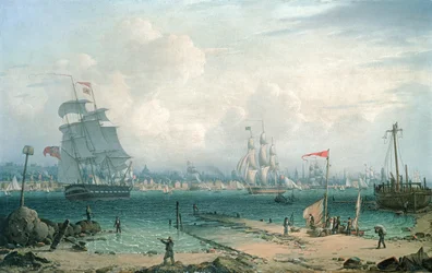 Vue de Liverpool, depuis le Cheshire