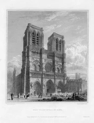 Façade ouest de Notre-Dame, Paris, France, 1822