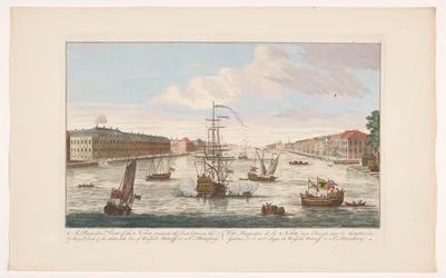 Vue de la rivière Neva à Saint-Pétersbourg depuis le côté ouest