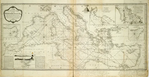 Nouvelle et précise carte de la mer Méditerranée des relevés les plus récents, déterminée et régulée par des observations astronomiques