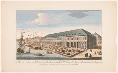 Vue de la Bourse et des entrepôts à Saint-Pétersbourg