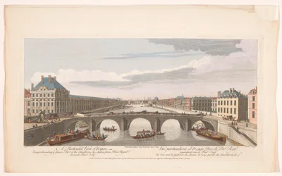 Vue de la Pont Royal sur la Seine à Paris, en direction du Pont Neuf