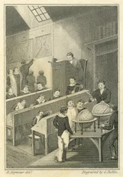 Nicholas Nickleby : Dotheboys Hall, gravé par Samuel Bellin (1799-1893)