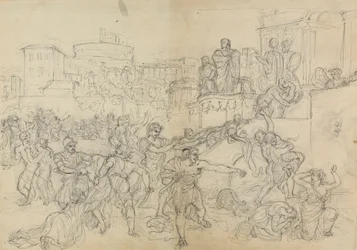 Croquis des Goths entrant à Rome, de la pièce de Shakespeare, Titus Andronicus