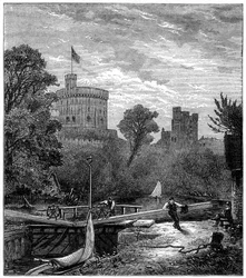 Écluse de Old Windsor, 1880