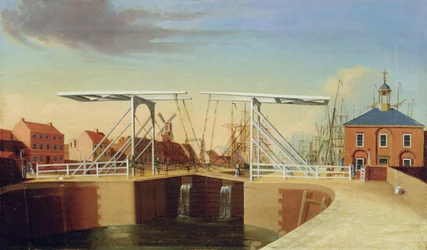 Vue est du pont et du nouveau quai à Kingston upon Hull