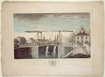 Vue est du pont et du nouveau quai à Kingston upon Hull