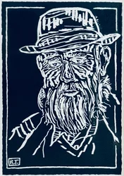 Un homme barbu à l