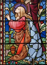 Bramcote, St Michael, East Window (détail), Heaton, Butler & Bayne, Bayne, Marie-Madeleine
