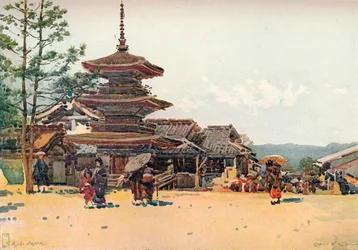 Pagode Yasaka, Kyoto, Japon, vers 1909