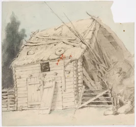 Bâtiment à toit en chaume