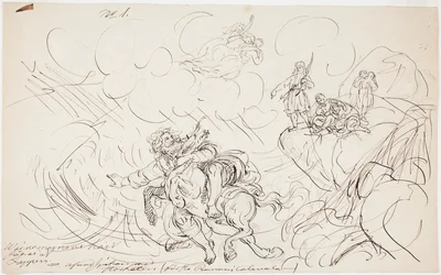 Le tir de Väinämöinen, esquisse pour une série de dessins sur le thème du Kalevala