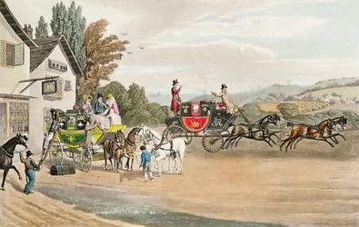 Un courrier et une diligence de Londres