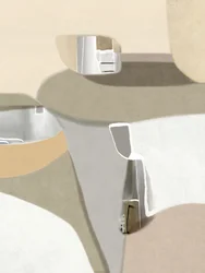 Formes abstraites aux teintes discrètes