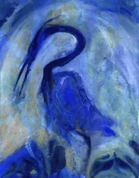 Héron bleu abstrait