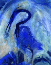Élégant héron bleu