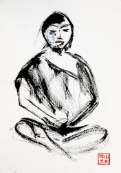Un moine zen en méditation