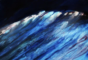 Une puissante vague bleue
