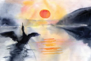 Oiseau du lac serein