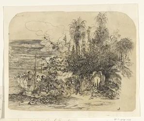 Paysage avec un groupe d