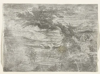 Paysage avec pêcheur
