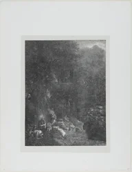 La Sainte Famille avec des cerfs