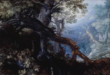 Forêt avec cerfs, vers 1608-10 (huile sur panneau)