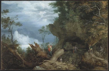 Paysage montagneux avec une entrée de mine, vers 1612-13