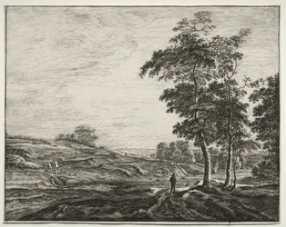 Six vues dans le bois de La Haye : Planche 3, Paysan vu de dos