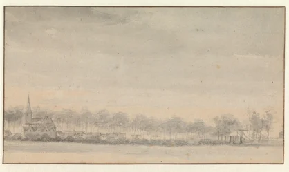 Le village de Nederhorst et le château vu du sud
