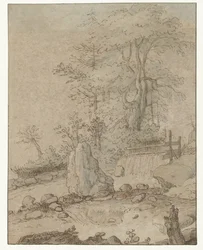 Paysage rocheux avec cascade