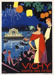 Affiche publicitaire pour Vichy, France, vers 1930 (lithographie en couleurs)