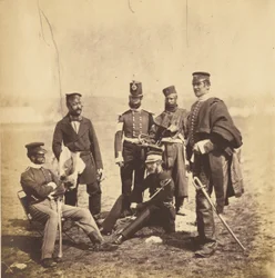 Le général de brigade Van Straubenzee et les officiers des Buffs