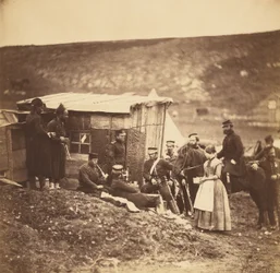 Camp du 4e régiment des gardes dragons, réunion conviviale, Français et Anglais