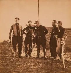 Le général français Pierre Bosquet donne des ordres à son état-major, guerre de Crimée, Crimée, Ukraine