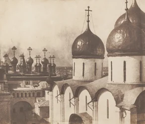 Moscou, Dômes des églises du Kremlin, 1852 (photo)
