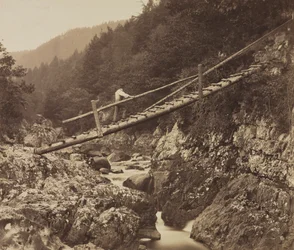 Le Pont des Mineurs, sur le Llugwy, nord du Pays de Galles, 1857