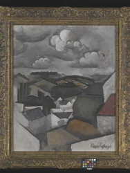 Paysage avec un village, les collines au-delà de Meulan