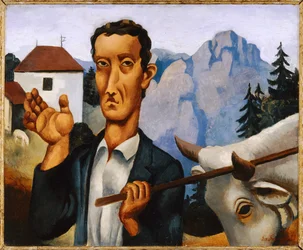 Le bouvier (huile sur bois)