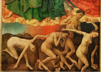 Autel du Jugement dernier : Les damnés plongent en enfer