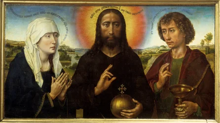 Christ rédempteur entre la Vierge et Saint Jean l