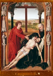 Pietà, peinture de Rogier van der Weyden (v. 1400-1464), 1435-1438, Grenade, Chapelle royale, Espagne