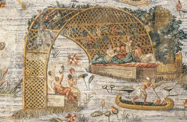 Banquet sous une pergola, (détail)