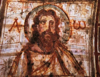Buste du Christ, catacombes de Commodilla, Rome