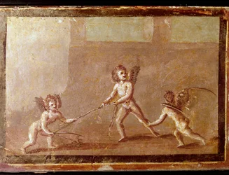 Cupidons jouant avec une corde (fresque)